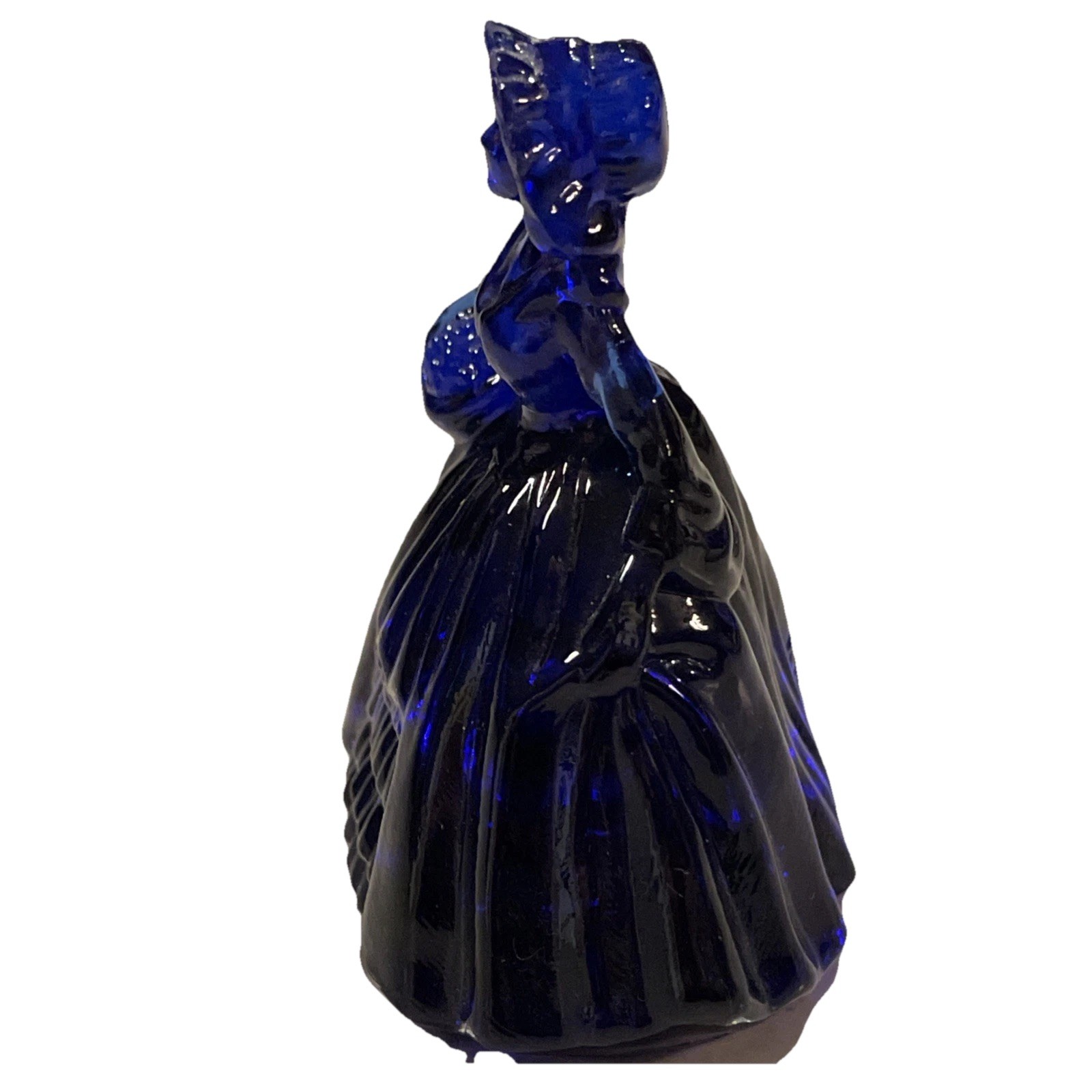 Boyd Glass Louise Doll Figurine Cobalt Blue Vintage Art Glassware Decor 1980s