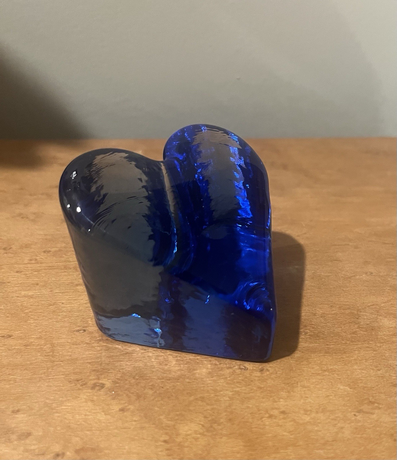 Fire & Light Originals Cobalt Blue Recycled Glass Heart Paperweight