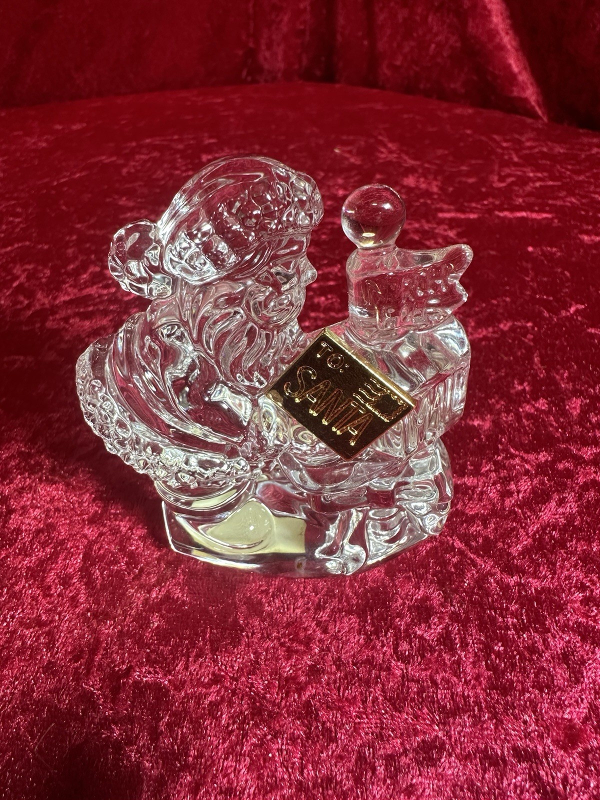 Vtg Waterford Crystal Marquis Santa Checking Mail Figurine Germany 1st Series