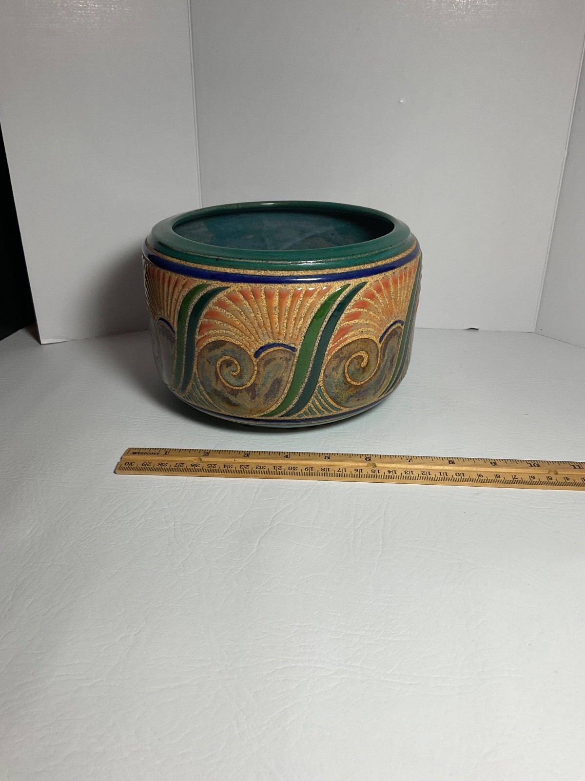 Cathra-Anne Barker Art Pottery Jardiniere – 5” Tall by 7” Wide ~ Signed 1997