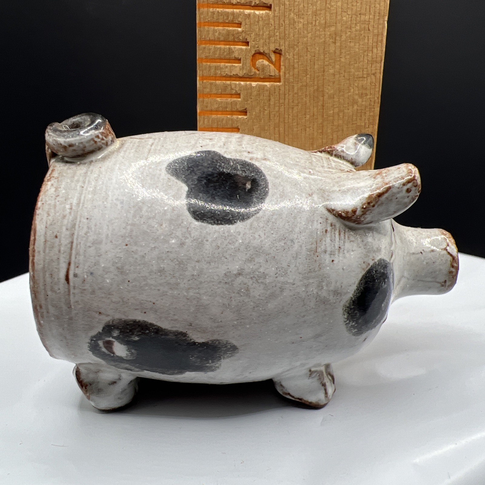 Shirley Criscoe Lucks Ware Pottery 1995 Miniature Pig Jug Folk Art Seagrove NC