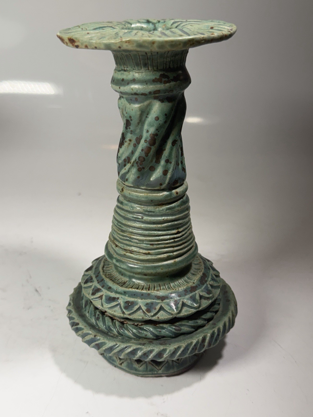 Vintage 1970’s Barbara Brotman Candleholders Studio Pottery Brutalist Signed BB