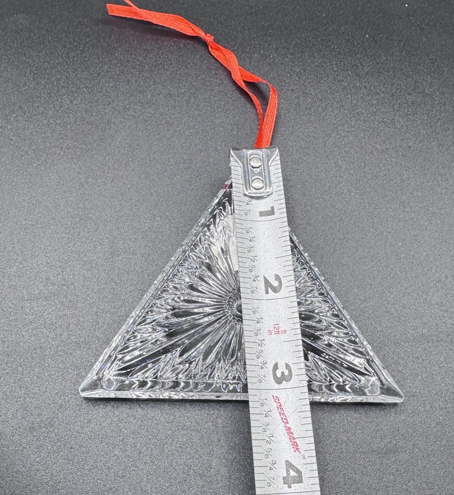 Waterford Crystal “Times Square Gifts” Pyramid Disk Lead Clear Crystal Ornament
