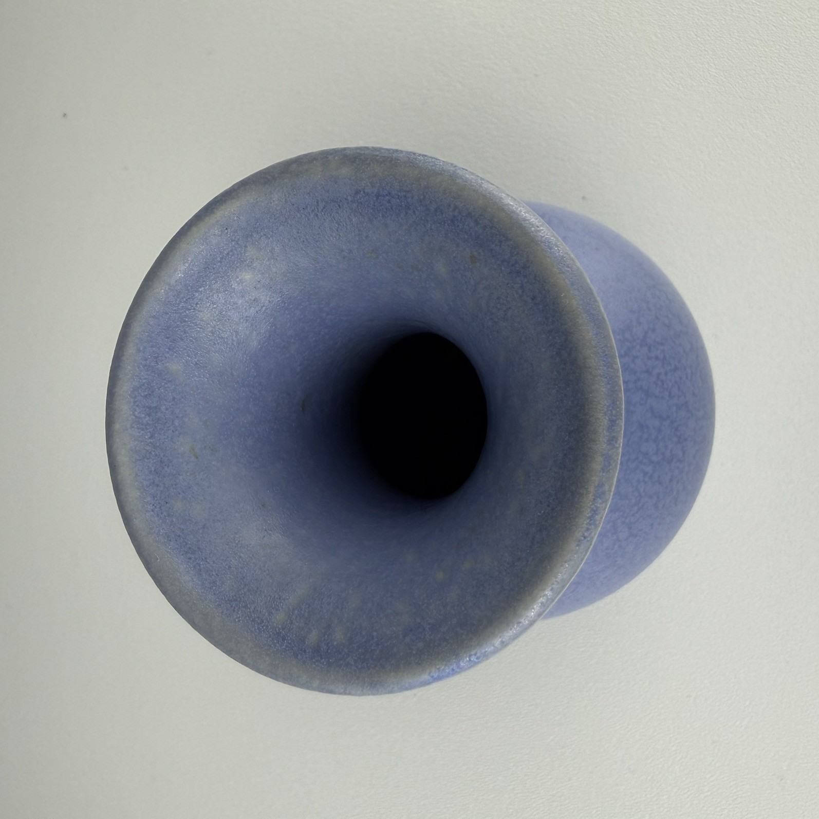 Vintage Catalina Pottery Blue Matte Glaze Vase USA Flared Rim Art Pottery