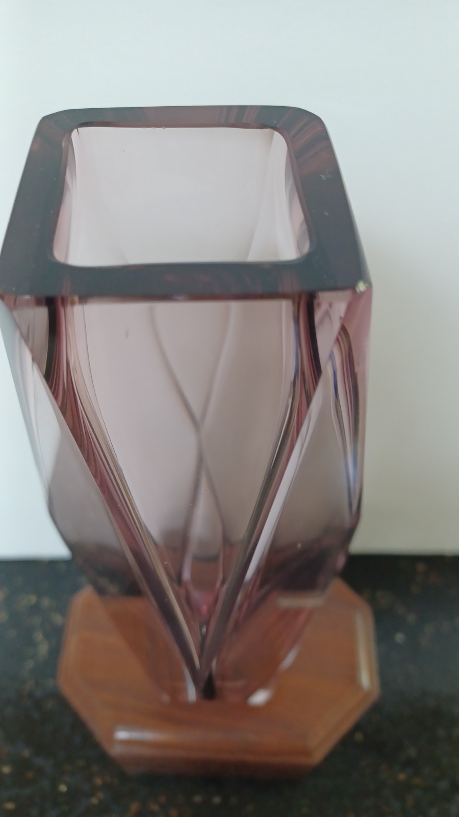 Mid 20th Century Murano Sommerso Faceted Purple Vase, Mandruzatto 10 inch