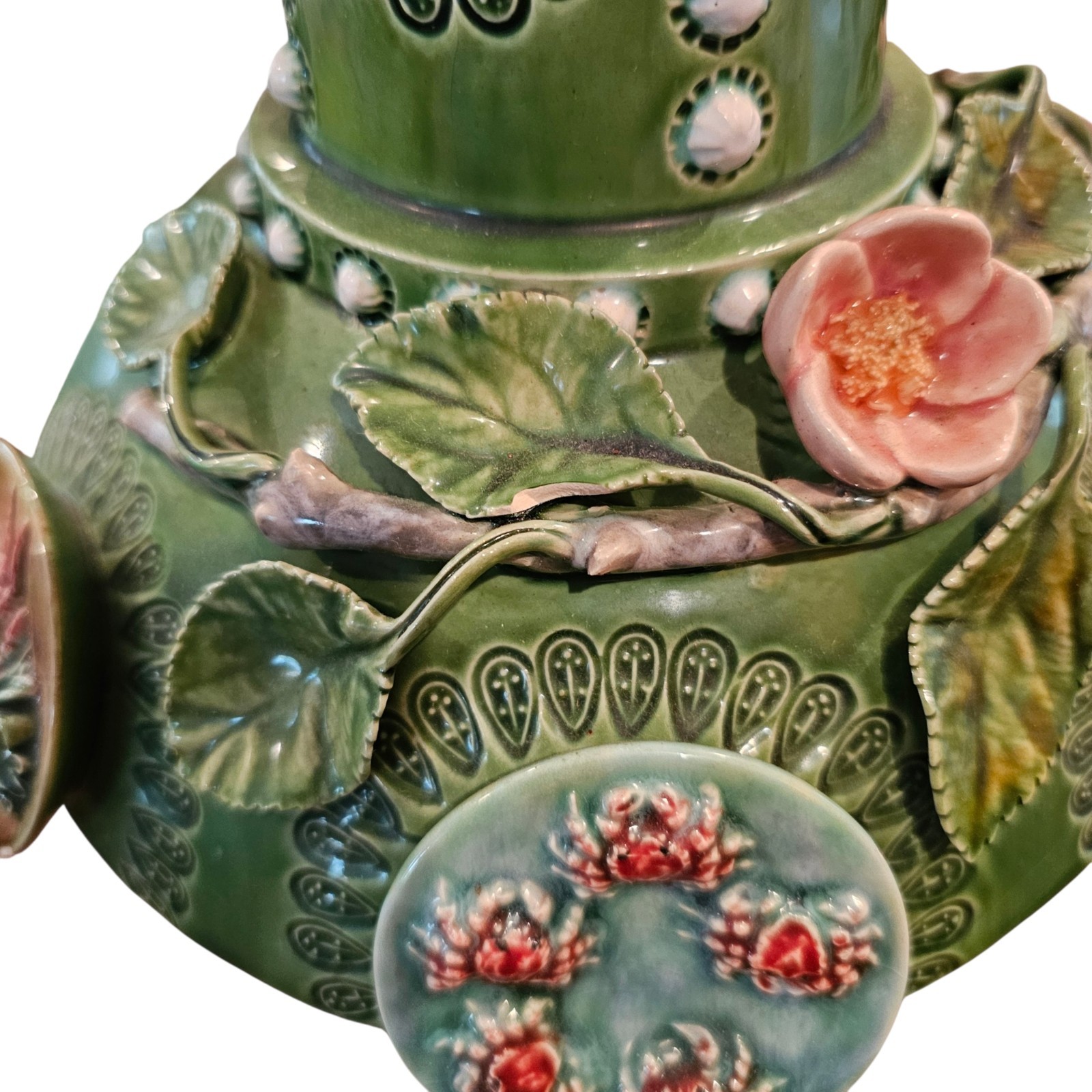 Vintage Bordallo Pinheiro Fantasia Jug Caldas da Rainha Faience Portugal