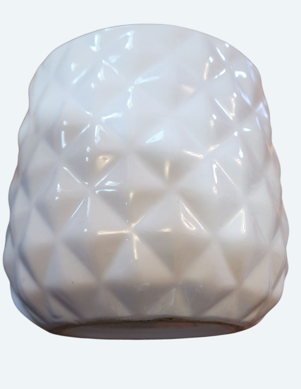 Vintage White Geometric Diamond Ceramic Pottery Planter Vase 5 Inches Tall