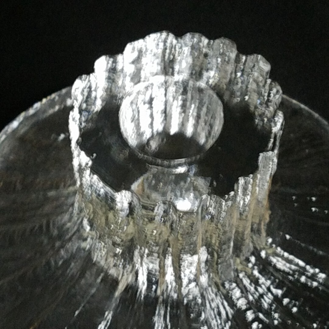 iittala VELLAMO SINGLE CANDLE HOLDER, Cast Crystal, 5 1/2″, FINLAND
