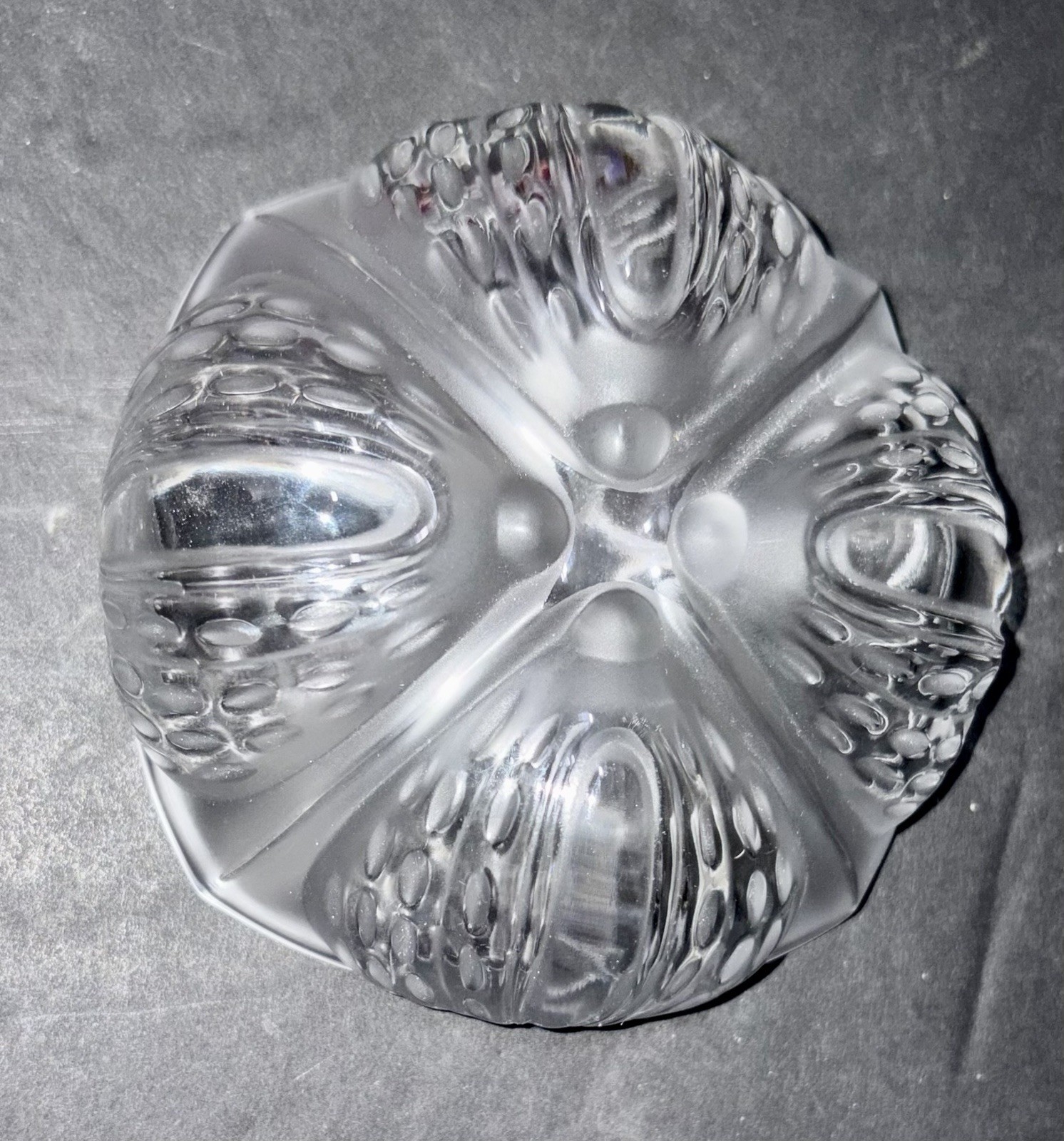 Lalique Mirabelle Crystal Box Signed Marie-Claude Lalique Dated 1992 Lidded