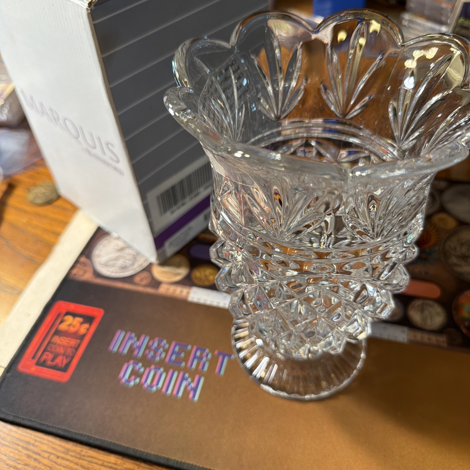 Waterford Marquis Welcome Vase / Taper Cholder 8” X 5” Czech Republic new w box