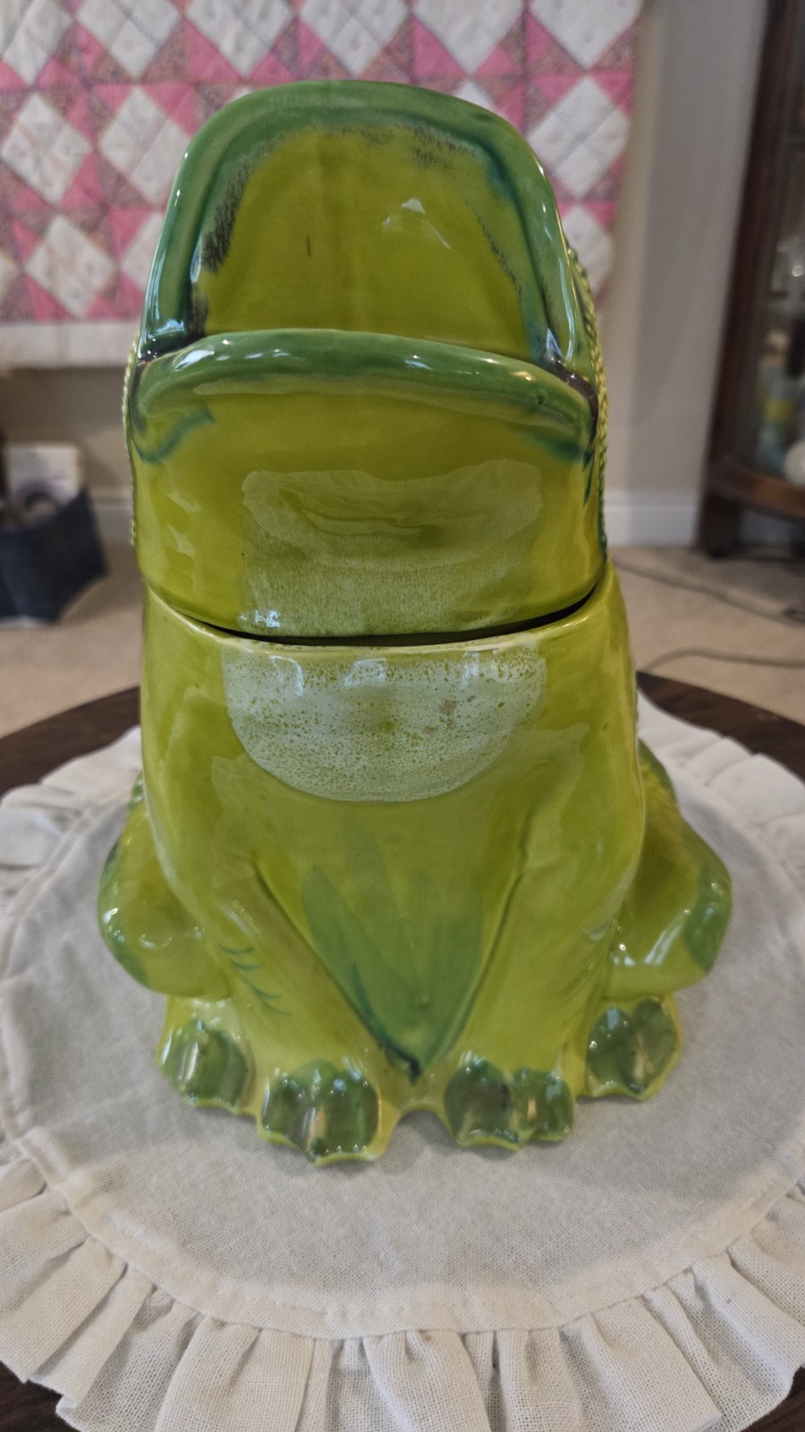 Vintage Italian made Frog Cookie Jar, Roger Jean Style
