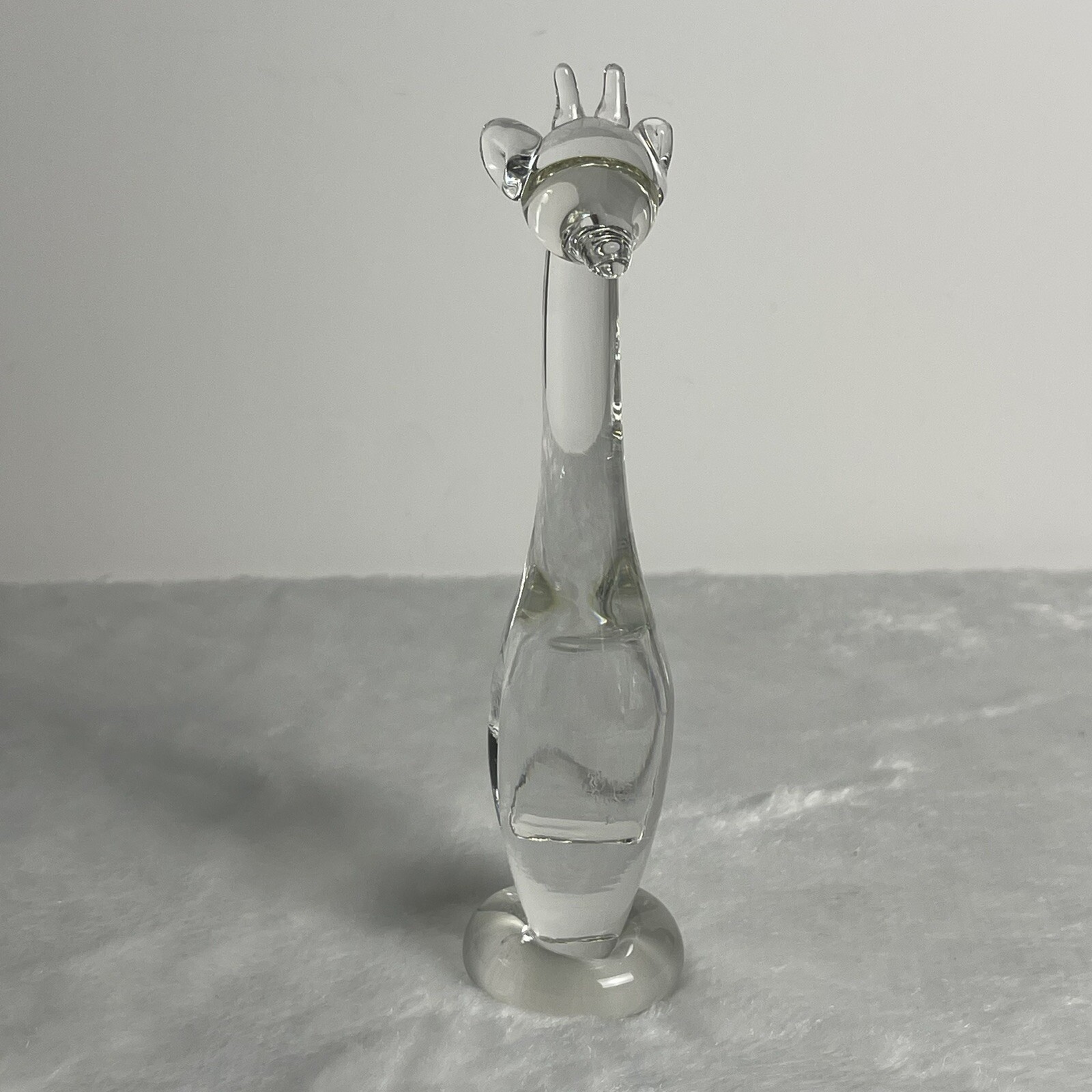 Art Glass Clear Giraffe Figurine Sculpture Statue 7″ Tall