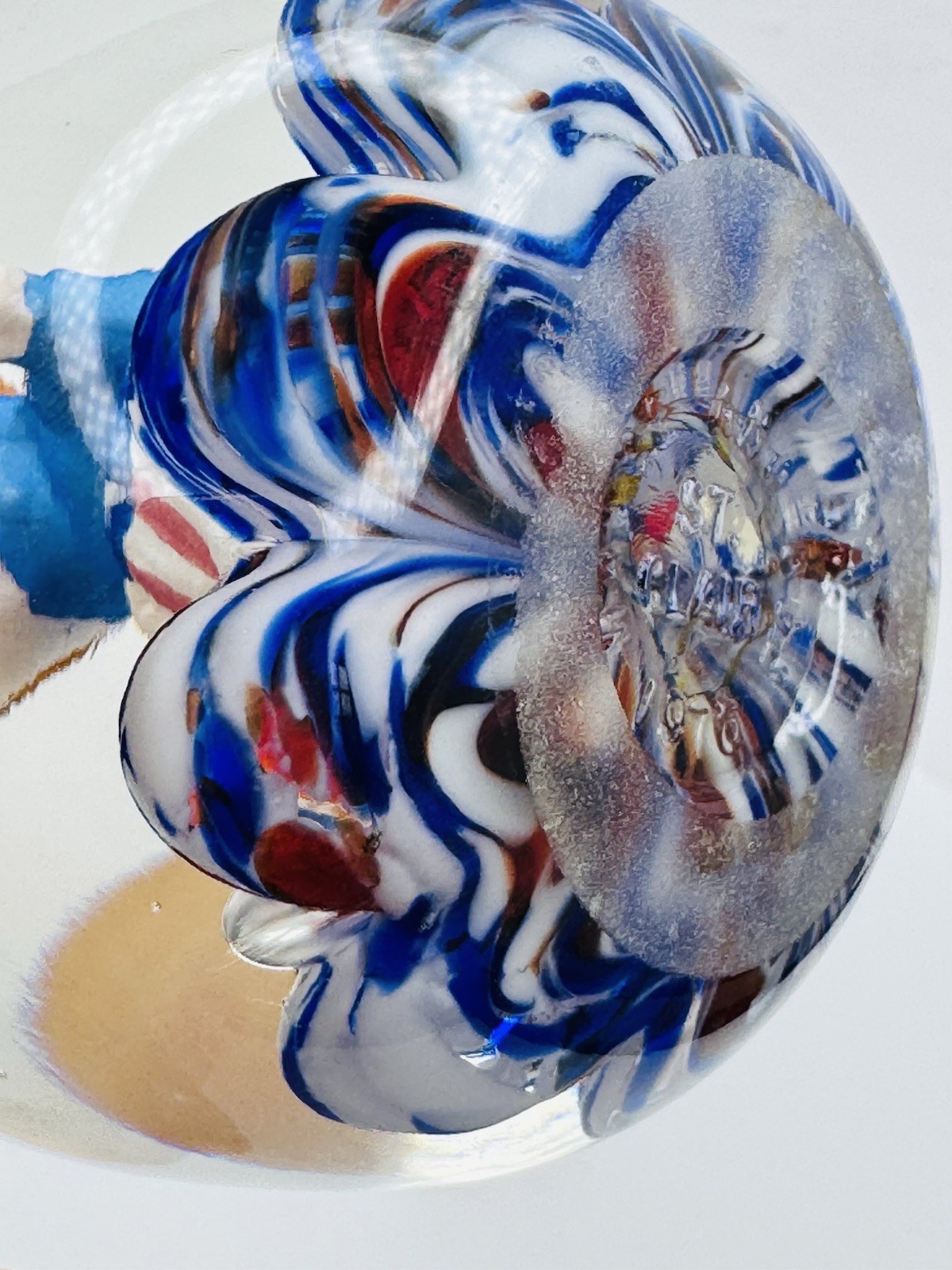 VTG 1776-1976 Maude & Bob St.Clair Betsy Ross American Flag Paperweight Sulphide