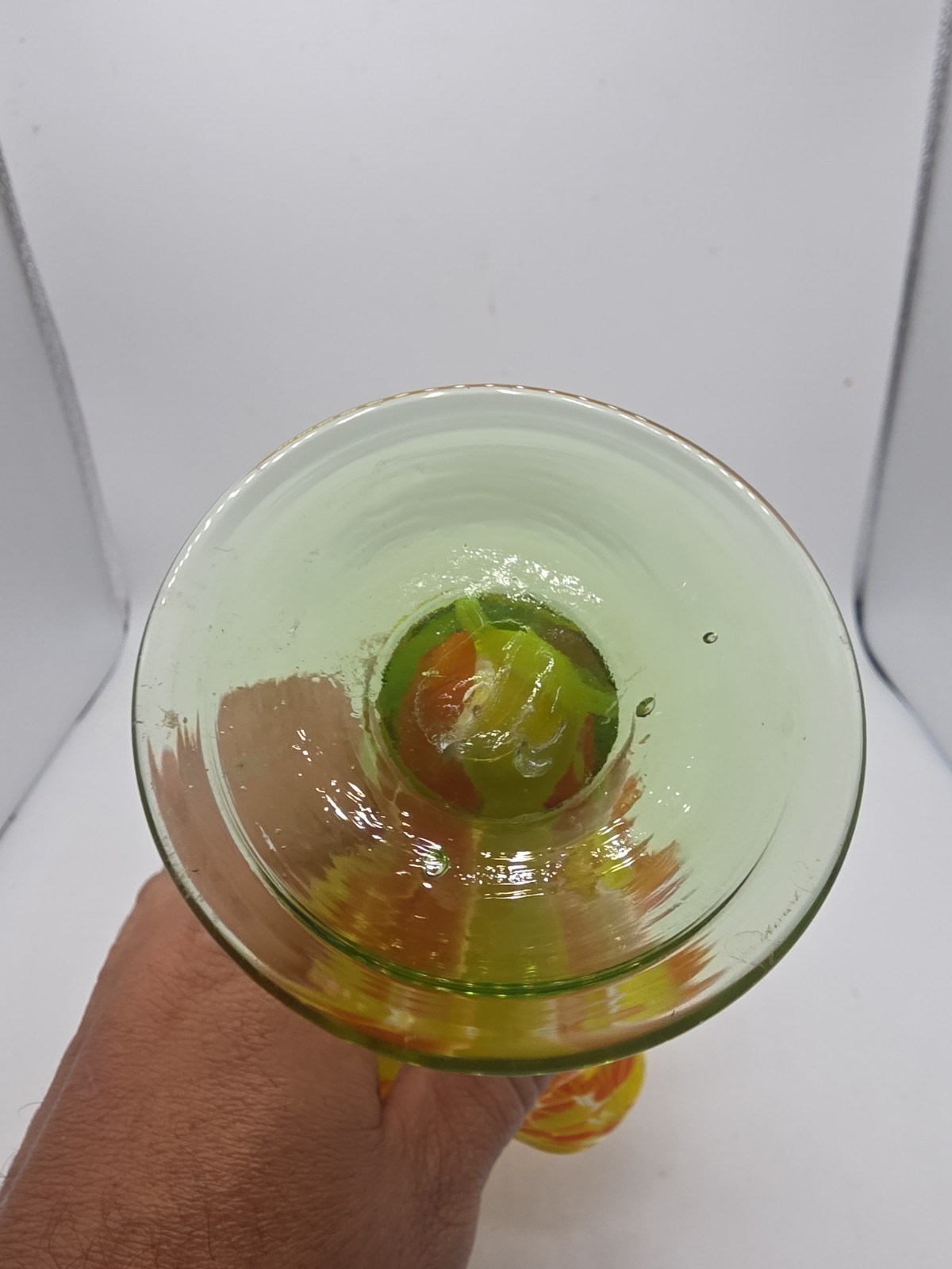 MCM Murano Style Orange And Yellow Stretched Glass Vase | 7″H
