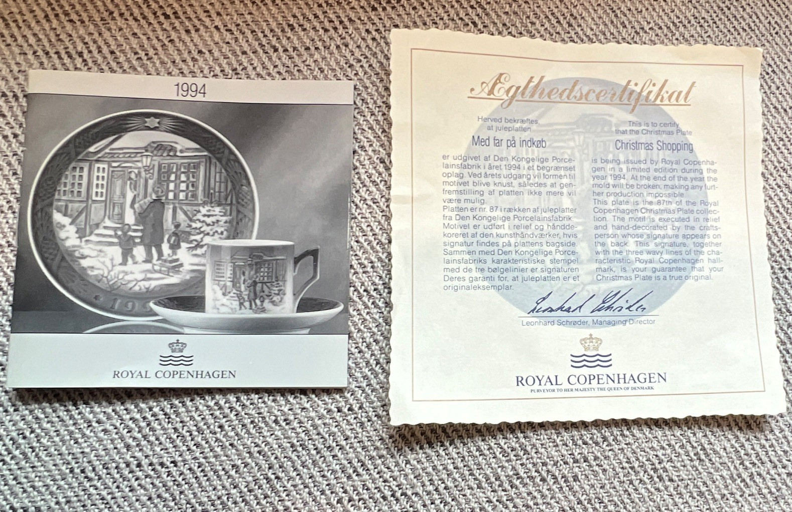 Royal Copenhagen Porcelain Collector Plates Mother’s Day & Christmas Series
