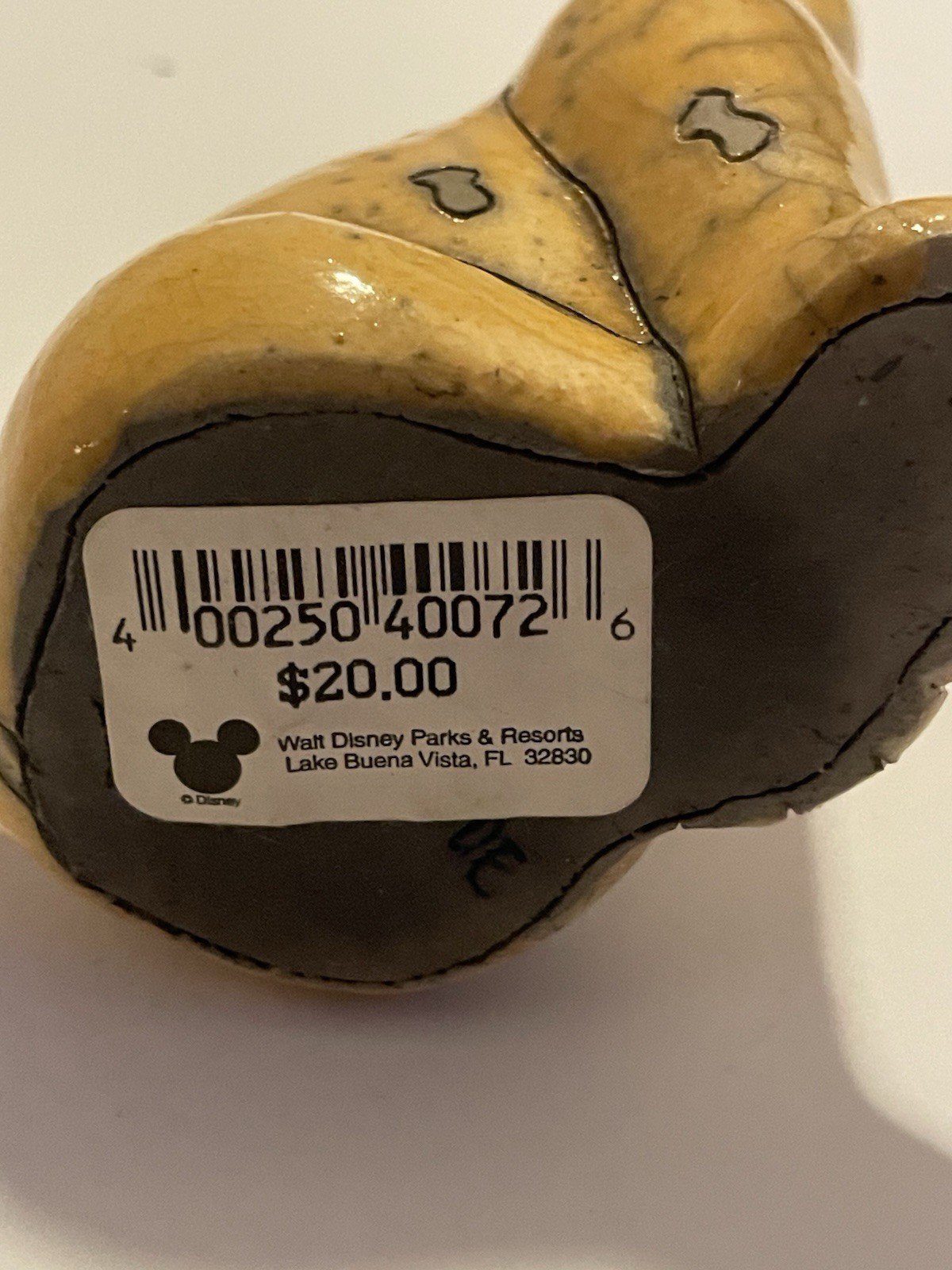 Disney Resorts Raku Pottery Yellow Cheetah 3 1/4” Hand Made South Africa Signed