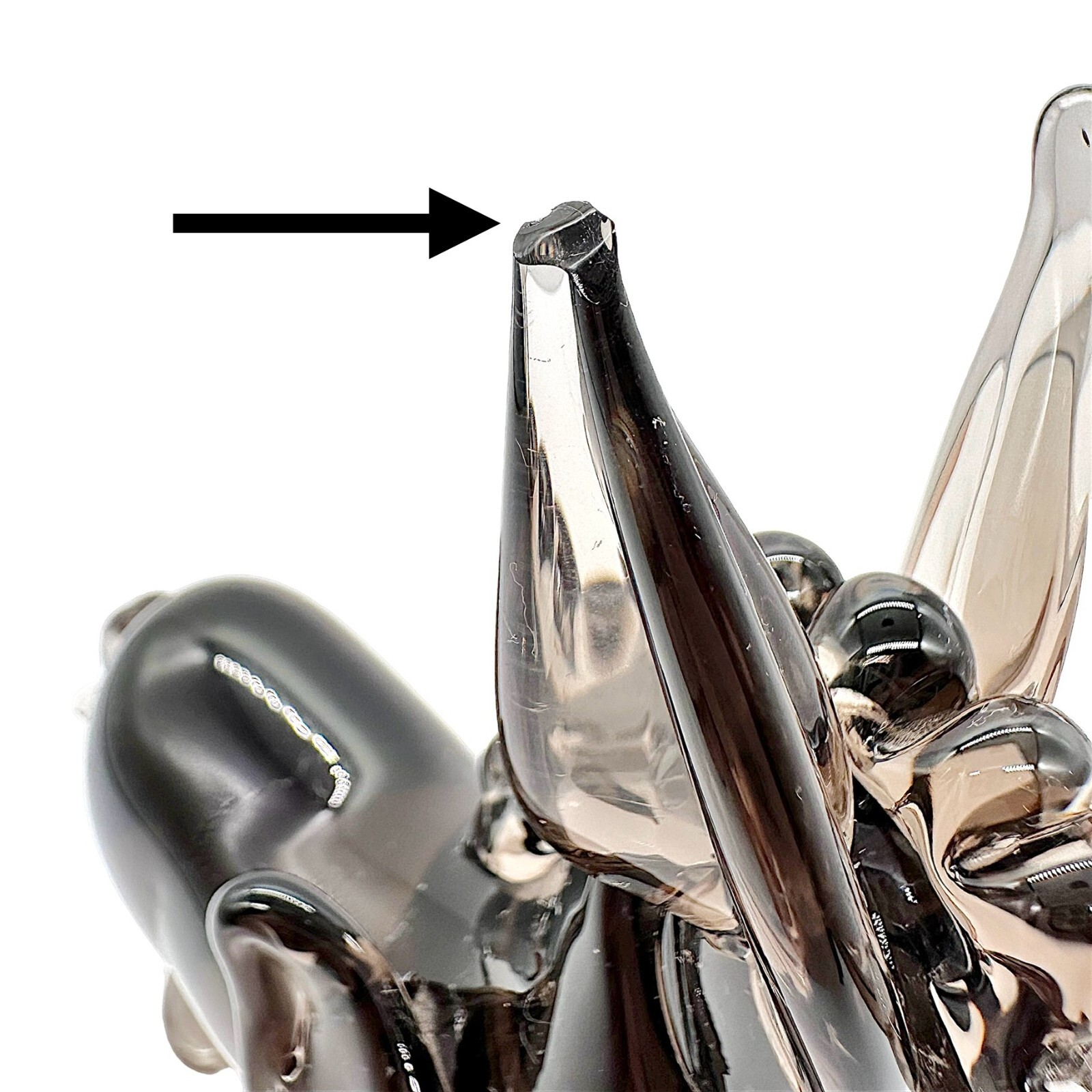 Licio Zanetti Murano Glass Smoke Gray Donkey Mule SIGNED