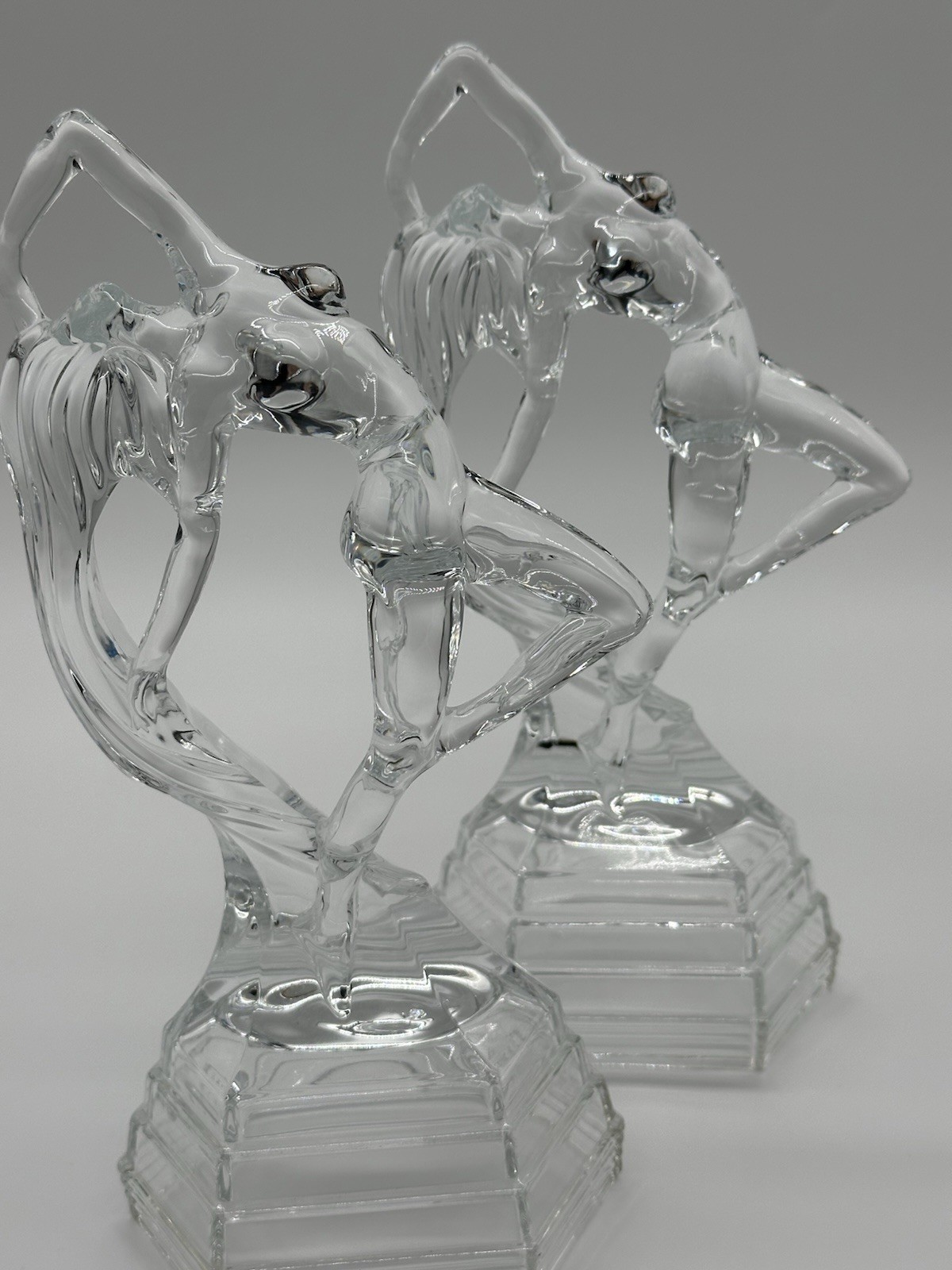 Vintage Royal Crystal Rock RCR Italian crystal sculptures Dancer Ofelia Set Of 2