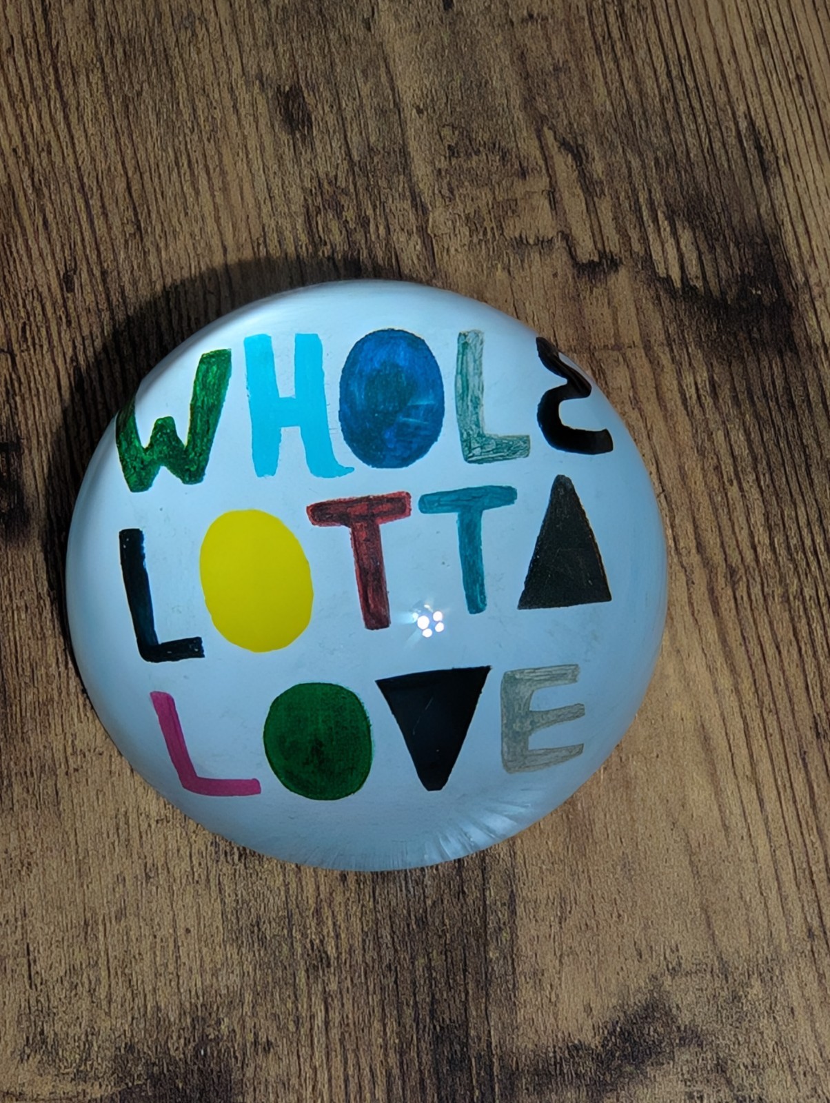 Whole Lotta Love” Glass paperweight by Sugarboo & Co. 4″X4″ And 1.3 Lbs