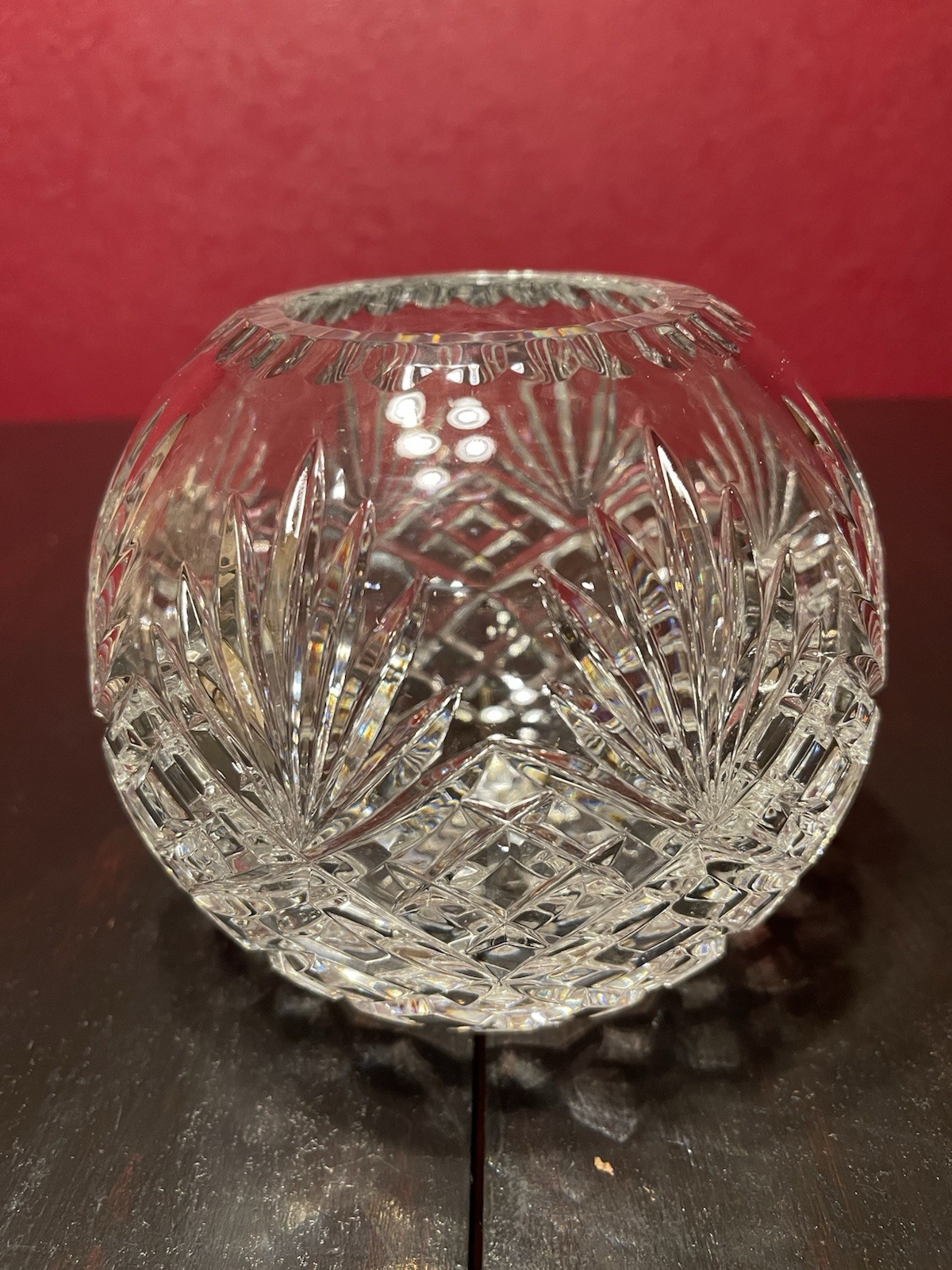Vintage Crystal Clear Industries “Essex” pattern crystal rose bowl