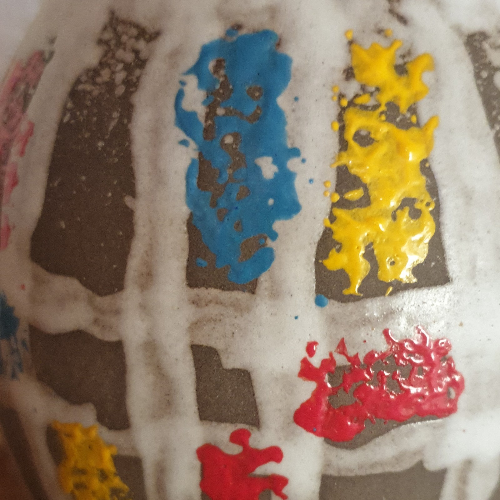 Jasba W. German Ceramik Pottery Abstract Multicolor Ceramic Vase 8″