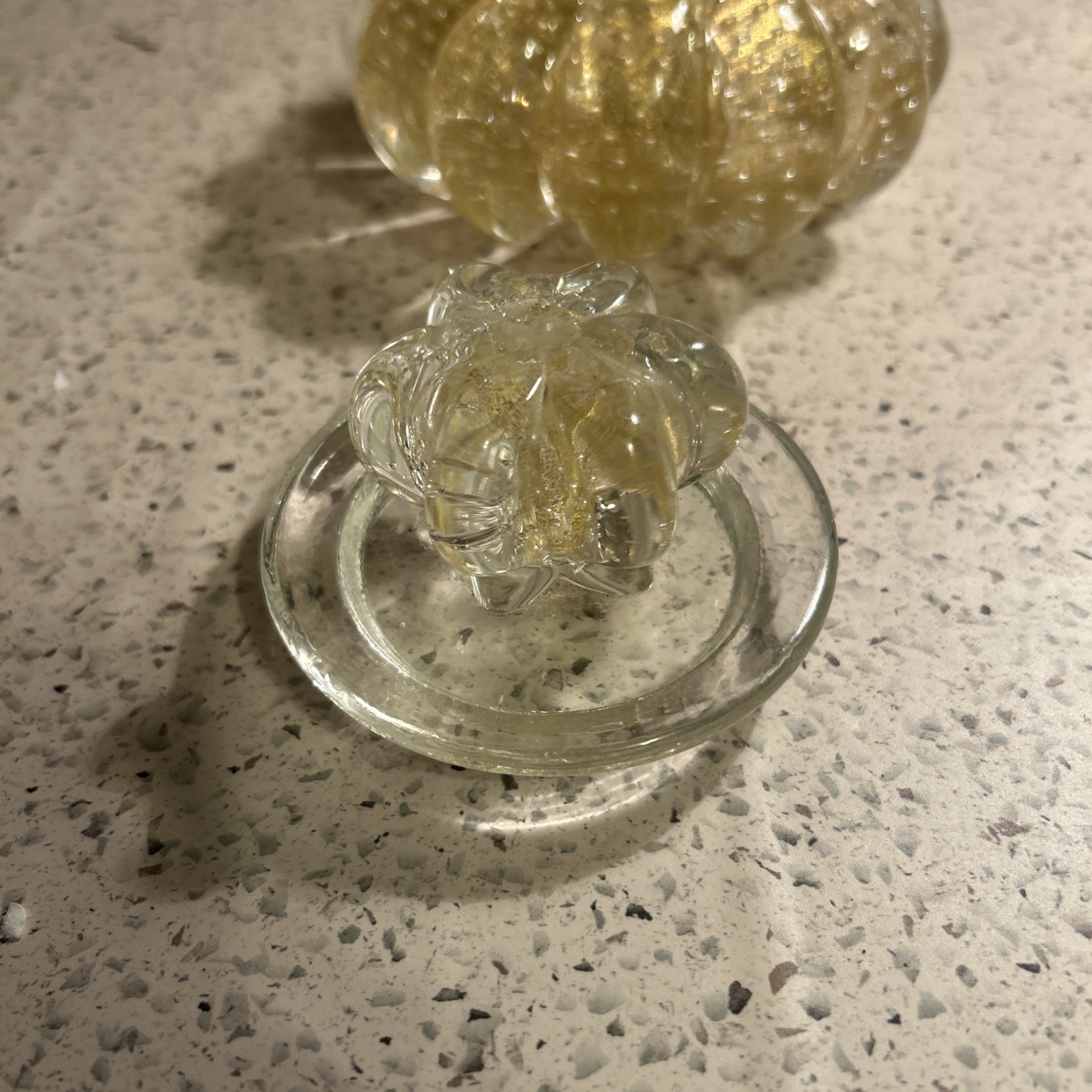 Gold Vanity Jar With Lid – Venetian Glass – Made in Murano Italy