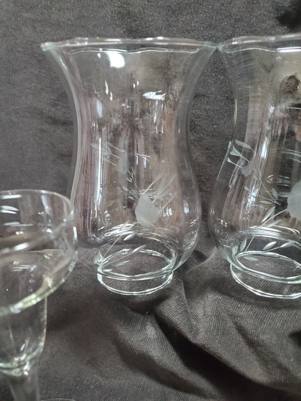 Princess House Crystal Heritage Hurricane Candle Lamps Set of 2