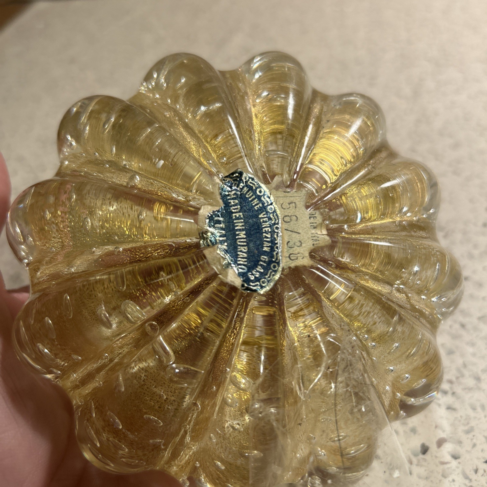 Gold Vanity Jar With Lid – Venetian Glass – Made in Murano Italy