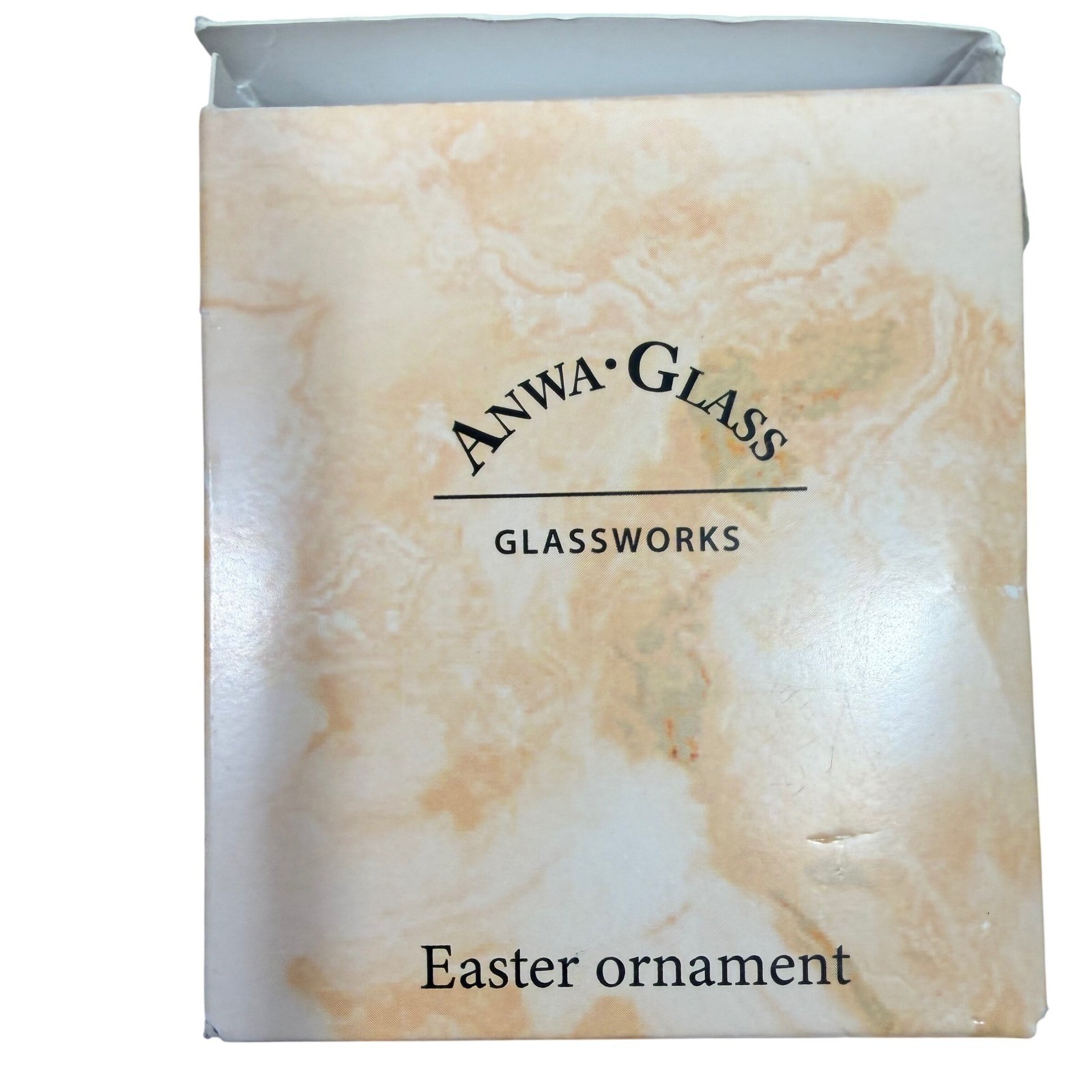 Anwa Glass Glassworks Handmade Poland Glass Easter Eggs White Confetti Set of 3