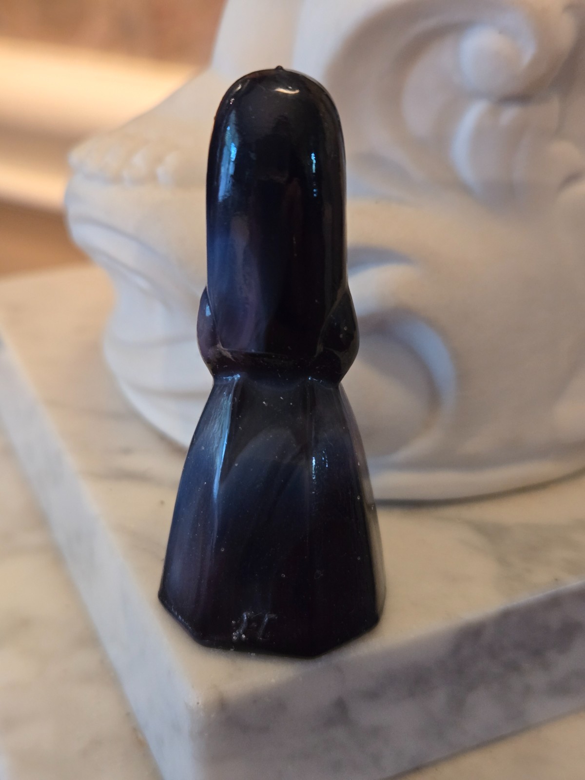 VTG – JENNY DOLL 2 1/4”H -VI HUNTER Mosser Glass -DARK COBALT BLUE – w/BOX