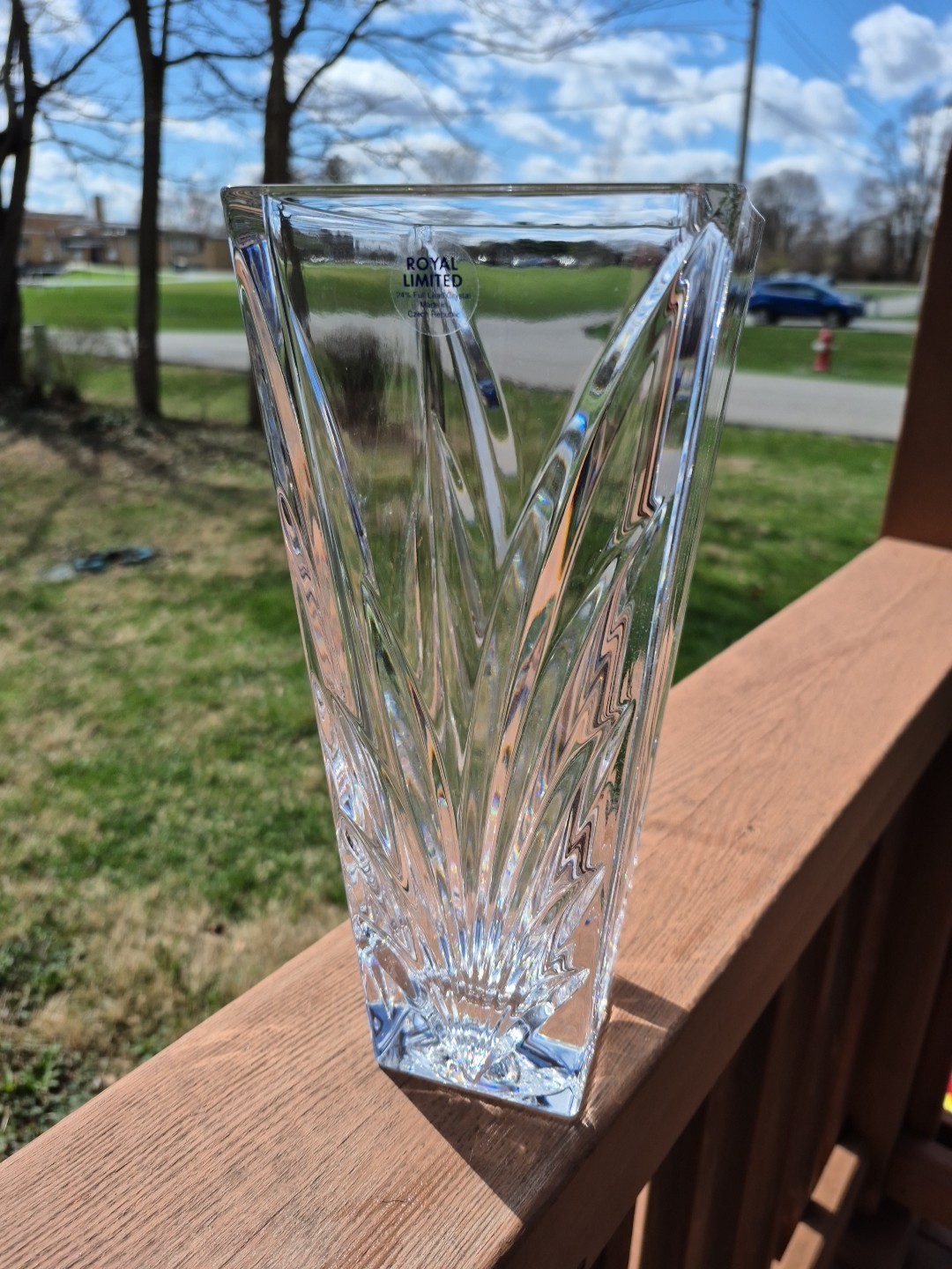 Royal Limited, 24% Full Lead Crystal Vase, Made In Czech Republic. Heavy