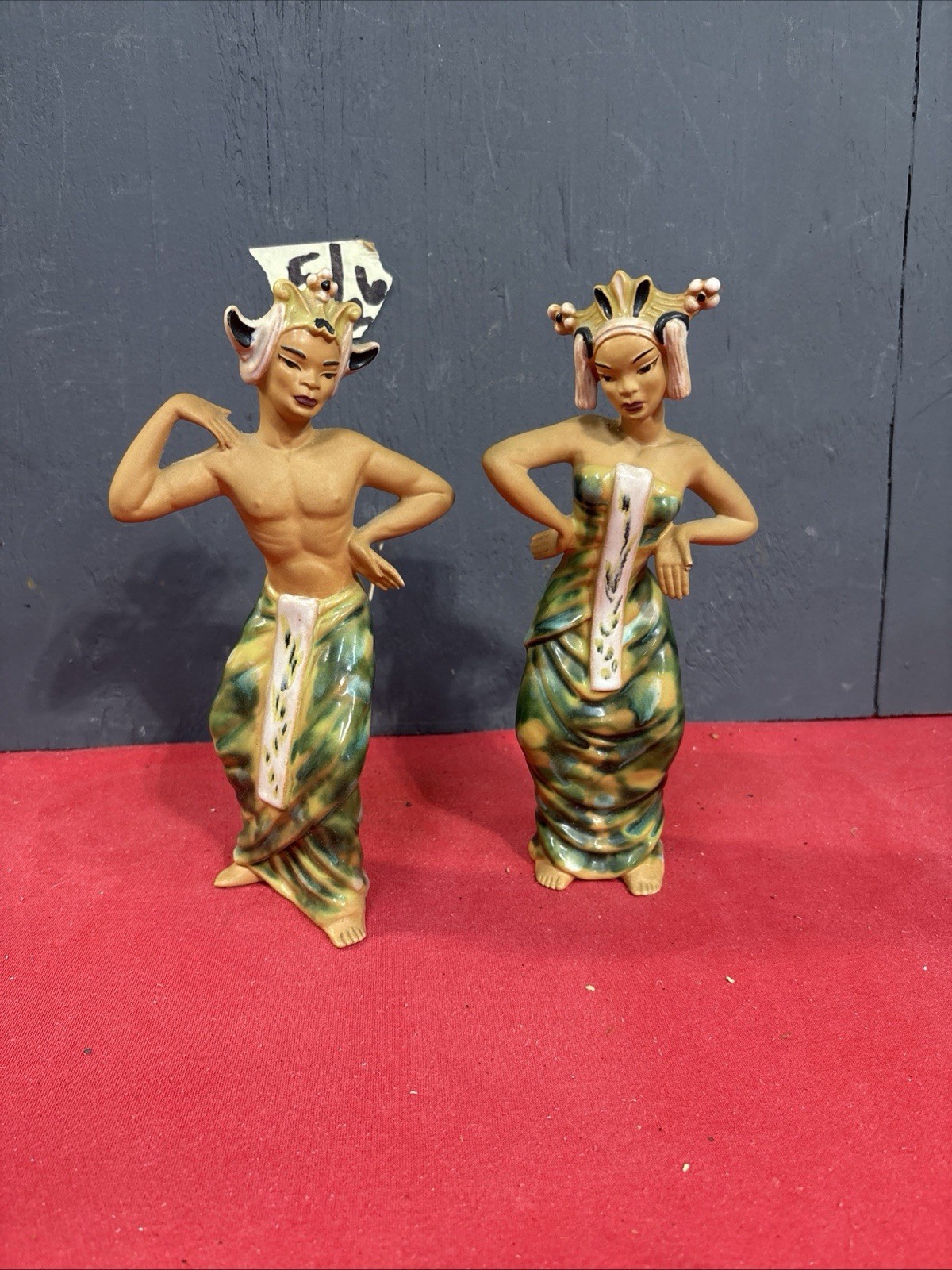 N-Vintage Pair CERAMIC ARTS STUDIO Figurines 9.75″ Indonesian Balinese Dancers