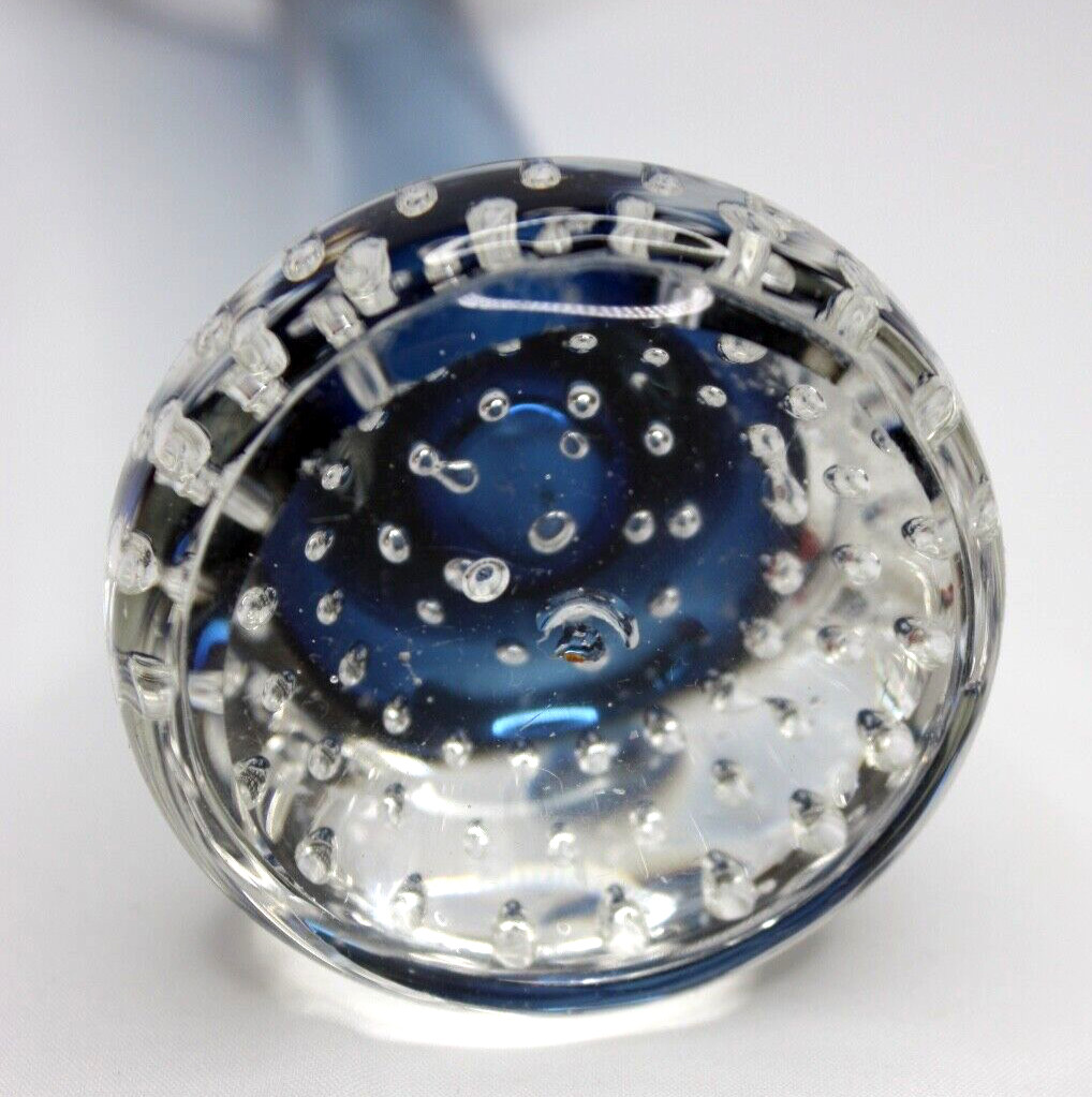 Blue Glass Vase Bullicante Bubble Scandinavian Aseda Glasbruk Jack in Pulpit
