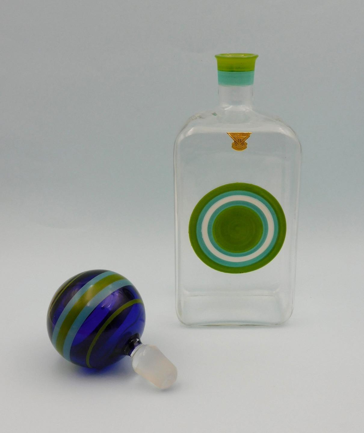 MID CENTURY Swedish GULLASKRUF BULLS EYE Decanter by Aselius Lidbeck 29.2cm H
