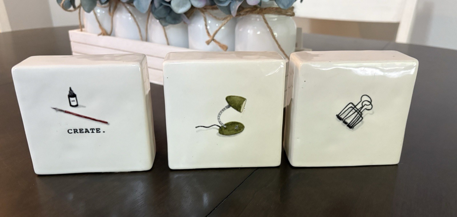 RAE DUNN Set Of 3 Office Desk Paperweights