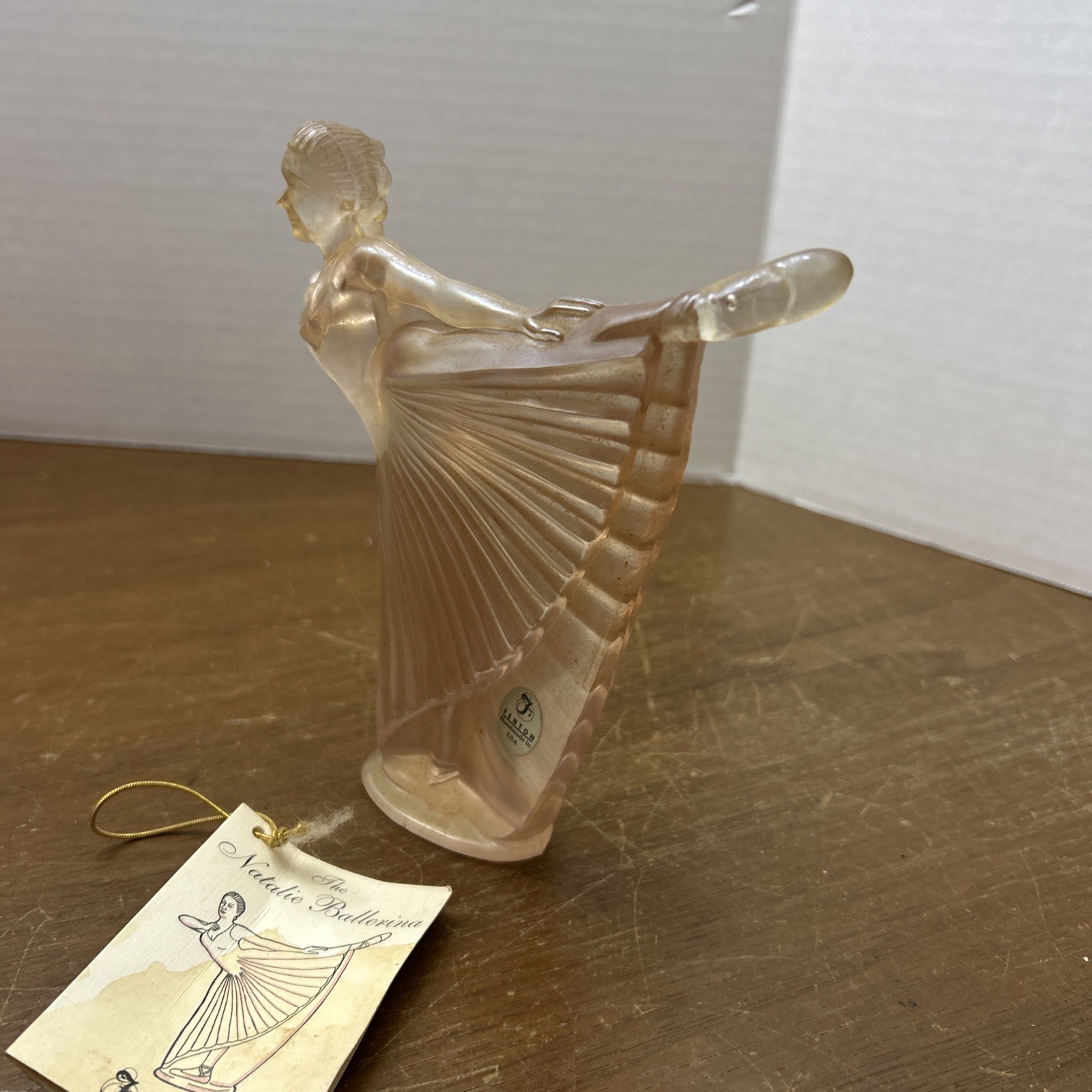 Fenton Vintage Lady Natalie Pink Iridescent Glass Ballerina Figurine