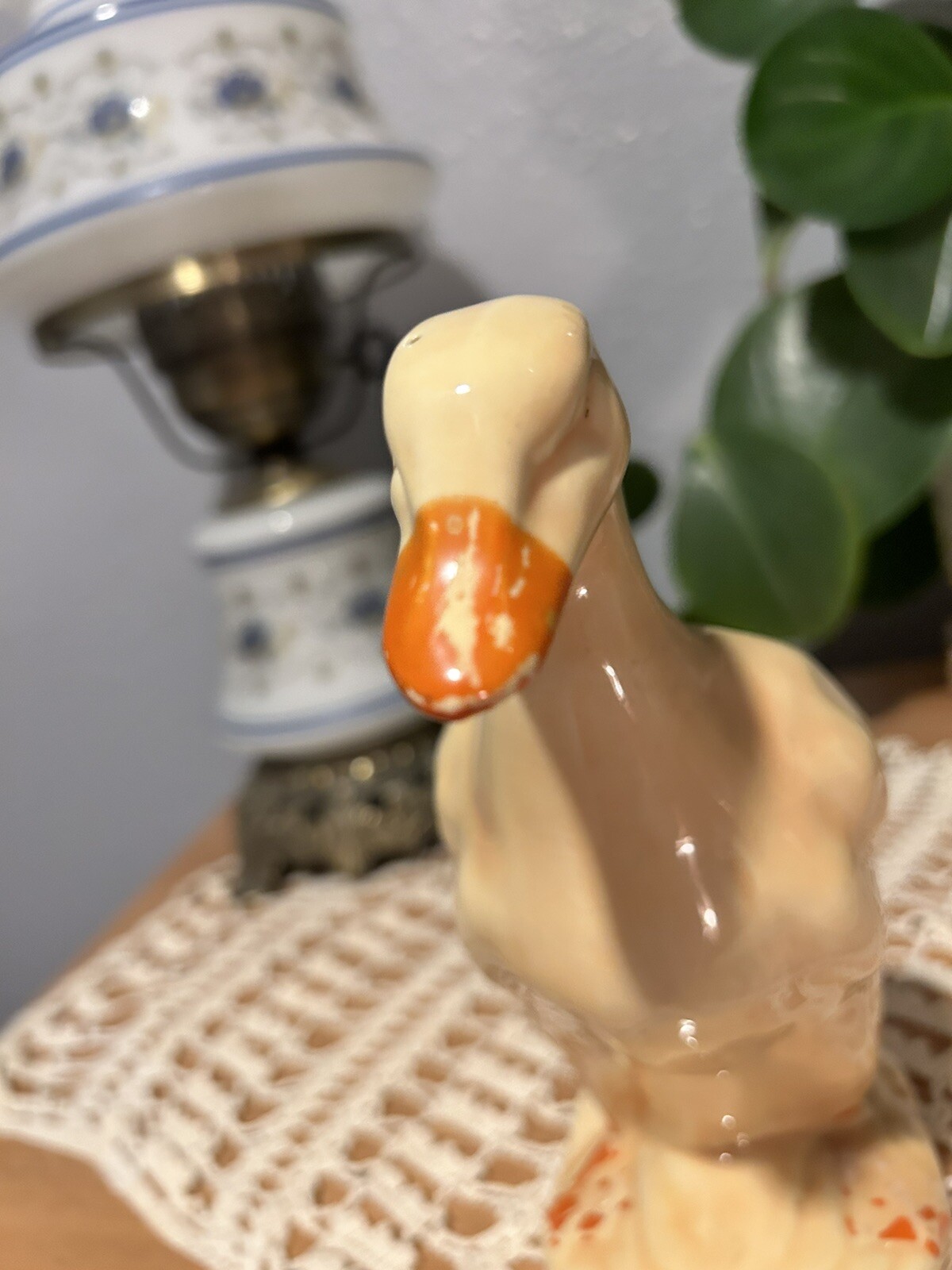 Vintage USA Pottery Duck Planter Glossy Brown Drip Glaze Patina Ceramic