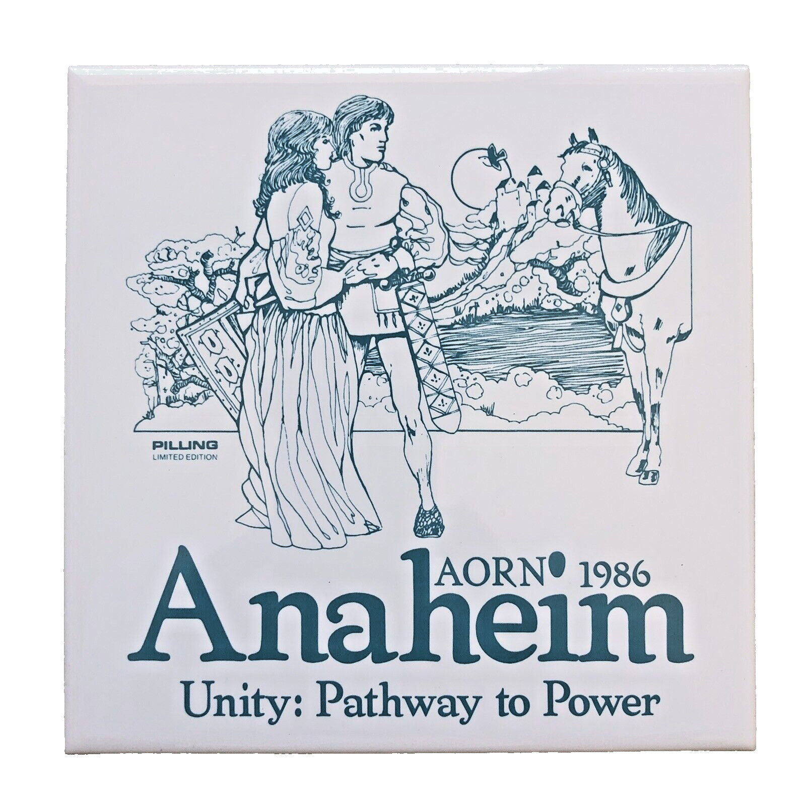 1986 AORN Anaheim Unity Pathway To Power Pilling Limited Edition Tile Trivet
