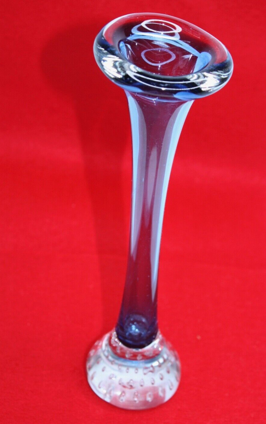 Blue Glass Vase Bullicante Bubble Scandinavian Aseda Glasbruk Jack in Pulpit