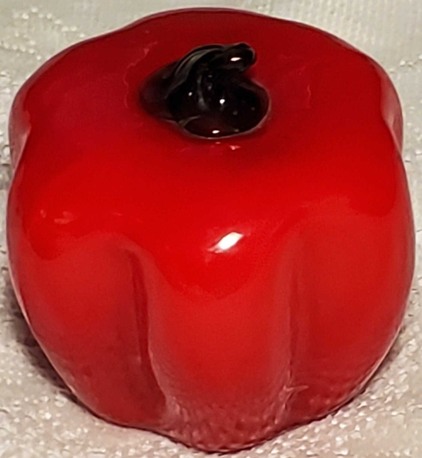 4″ Red Bell Pepper Murano Style Art Glass Hand Blown Fruit Decor Vegetable Vtg