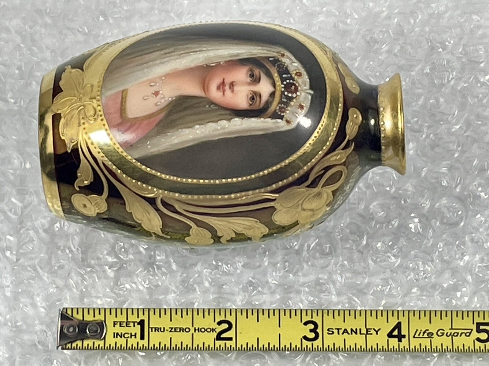Rare Royal Vienna Wagner Signed Gold Gilded 4” Vase Hand Painted Josephine