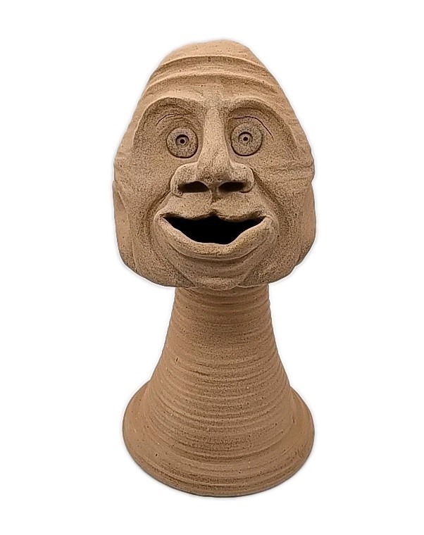 Large Folk Art Pottery Face Sculpture Terracotta Studio Art Ceramic Bust