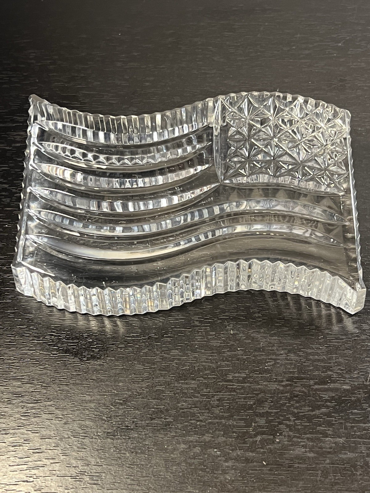 Waterford Crystal American Flag Paperweight Art Glad Signed USA Patriotic Decor