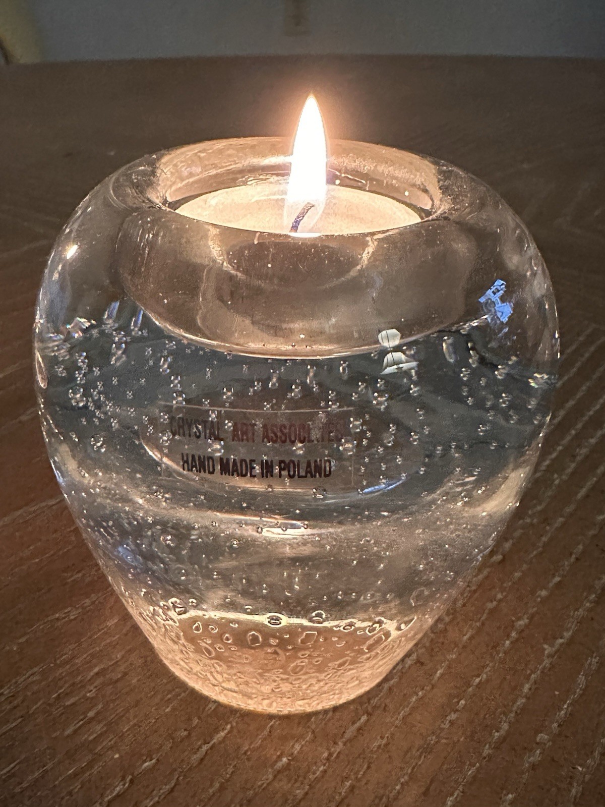 Royal Limited Crystal Controlled Bubble Votive Candle Holder 3.25” X 3″ Poland