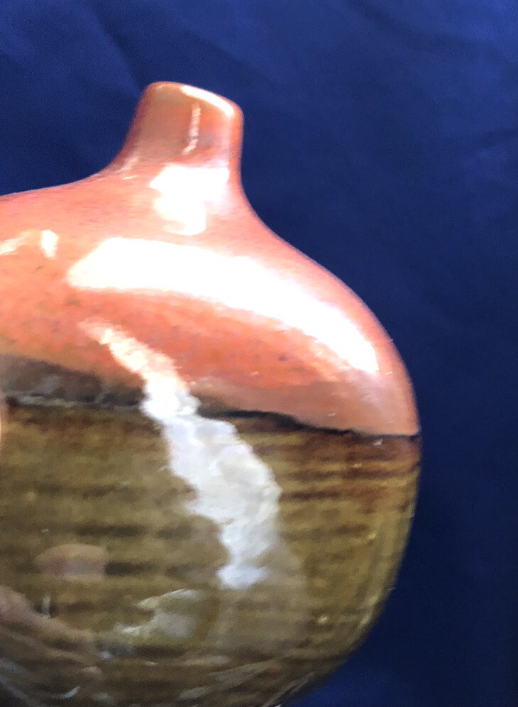 Takahashi San Francisco DRIP GLAZE VASE Small Neck Mouth Weed Pot Art Pottery