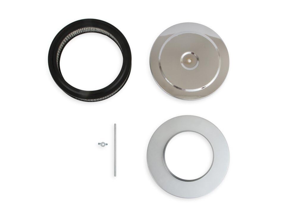 Mr. Gasket 1487 Air Cleaner – 9 Inch Diameter x 2-3/4 Inch Tall – Chrome