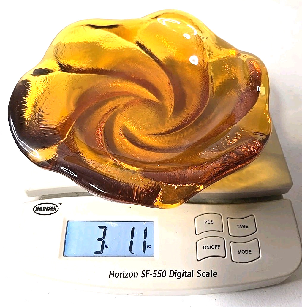 Fenton Amberina Art Glass Bowl Ashtray Trinket Dish Vintage MCM 8 3/4 inch