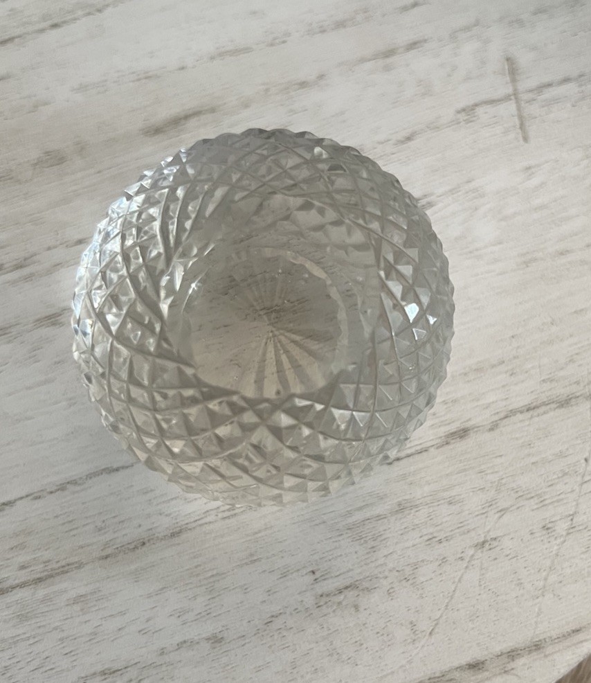 Vintage Cut Crystal Ball Sphere Clear Round Ball Paperweight 3”
