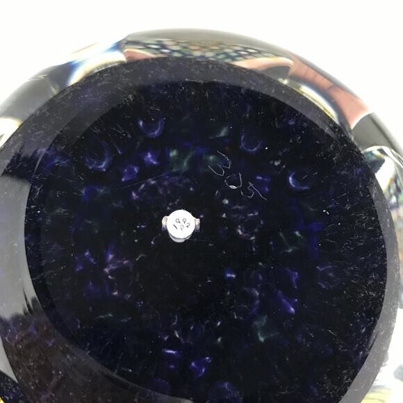 Perthshire 1992A Patterned Millefiori Faceted Garland Square Cane Paperweight