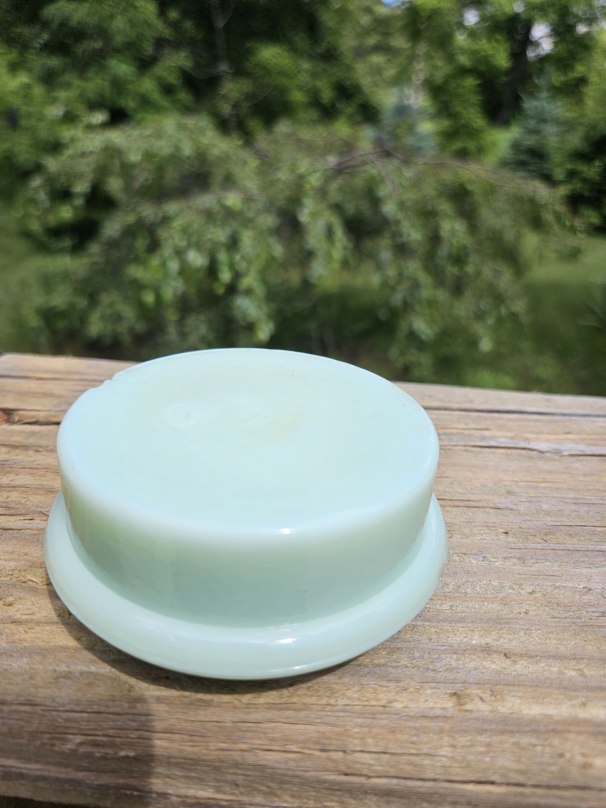 Fenton Jadeite Flower Frog Glass